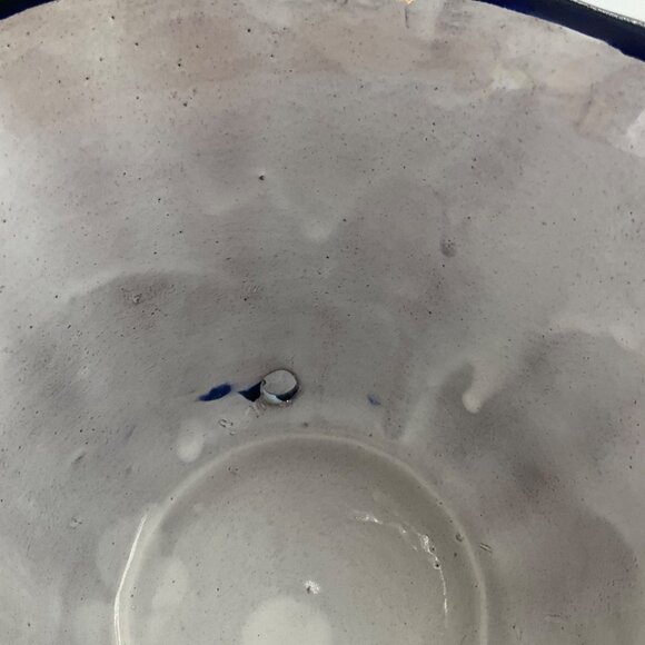 New Handcrafted HandPainted Talavera Pottery Planter Saucer Blue White - Picture 14 of 15